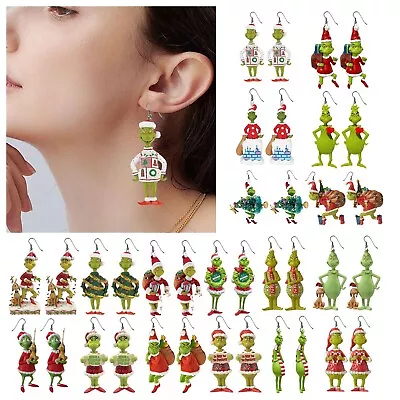 $3.29 • Buy Cute Christmas The Grinch Fun Dangle Earrings Novelty Acrylic Women Jewelry Gift