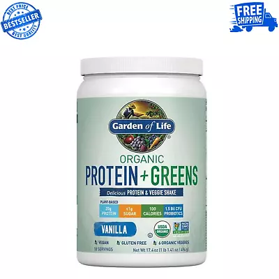 $23.99 • Buy Organic Plant Protein & Greens Powder, Vanilla Shake, 20g Protein, FAST SHIPPING