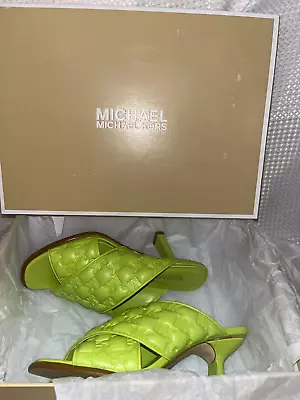 Michael Kors Women's Gideon Mule Bright Limeade Size 5 • $45