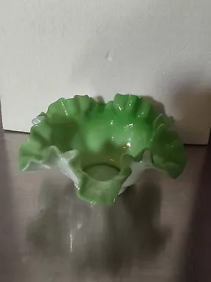 Vintage Fenton Milk Glass!   Apple Green Hobnail Bowl • $15