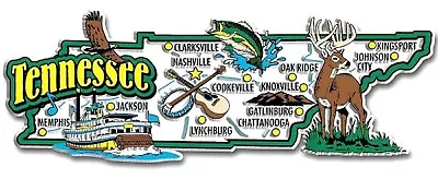 Tennessee Jumbo State Map Fridge Magnet • $7.99