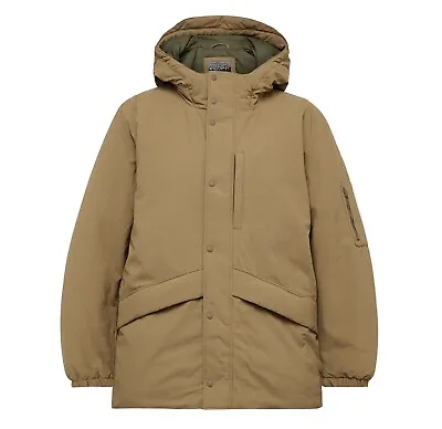JCREW Hooded Puffer Jacket Parka PrimaLoft Insulated Beige Tan Brown Hood Coat • $88.50