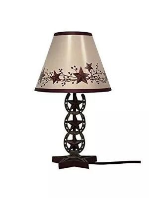 Cowboy Western Horseshoe Vintage Hand Painted Resin Table Lamp Country • $53.89