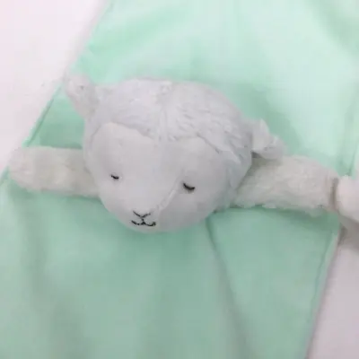 Carter’s Mint Green White Lamb Plush Lovey Security Blanket Pacifier Holder 8x15 • $14.99