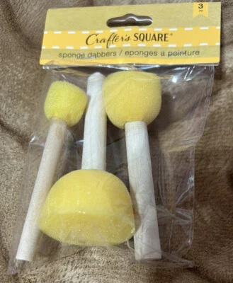 $7.99 • Buy CRAFTER’S SQUARE Sponge Dabber Foam Brushes For Polka Dots/Paint Crafts 3 PcNEW