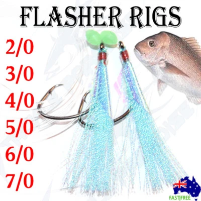 $9.95 • Buy Blue Snapper Snatchers Rigs Flasher Circle Hooks Fishing Rigz Paternoster Lumo