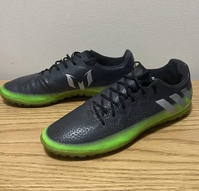 Adidas Messi 16.3 Indoor Soccer Shoes Black Green Turf AQ3524 Mens US 9.5 / UK 9 • $59.99