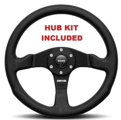 Genuine Momo Competition 350mm Steering Wheel And Hub Kit. Fits Ford Escort MK6 • $456.88