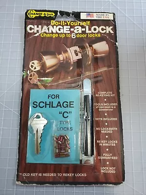 Vintage Do It Yourself Change A Lock For Schlage C Lock. Up To 6 Door Locks NOS • $39.96