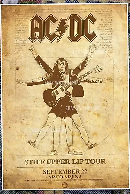 AC DC Concert Poster 2000  RARE Jefferson Wood  Leonardo Davinci Angus • $24