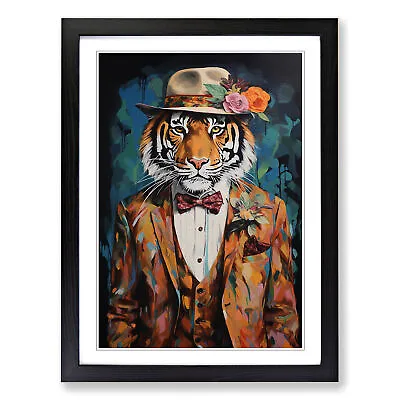 Tiger Contemporary Wall Art Print Framed Canvas Picture Poster Decor Living Room • £29.95