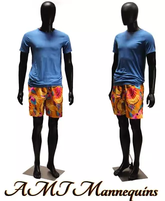 Black Abstract Male 73  Full Body Plastic Standing Mannequins + Metal Stand • $79