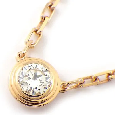 Auth Cartier Necklace Damour Sm B7215700 Diamond K18 Rose Gold Chain:41.7/44.9cm • $914.61