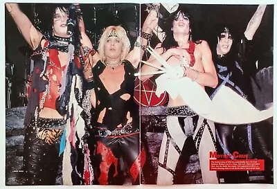 MOTLEY CRUE~Original 1980s Poster~Vintage Rock Magazine 2-Page Pinup~Tommy Lee • $18.99