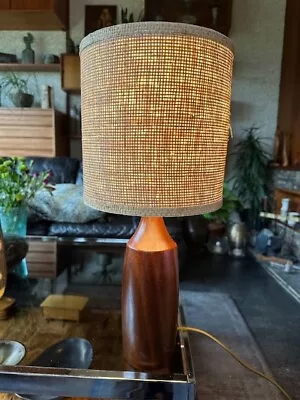 Elegant Vintage 1960s Danish Rosewood Bottle Lamp • £100