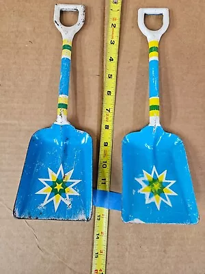 2  Lithograph Tin Sand Shovel Star Treasure Beach Toy Metal Sea Vintage C • $31.99