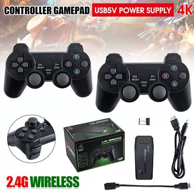 64GB Wireless HDMI TV Game Stick Console 20000+ Built-in Games +2 Gamepad 4K • $19.99