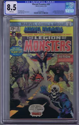 Marvel Premiere #28 Marvel 1976 Featuring The Legion Of Monsters ! CGC 8.5 (VF+) • $400