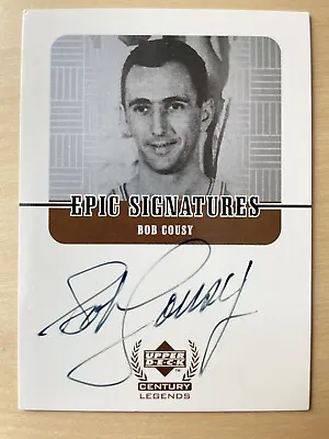 Bob Cousy Auto 1999 Upper Deck Century Legends Epic Signatures Celtics • $159