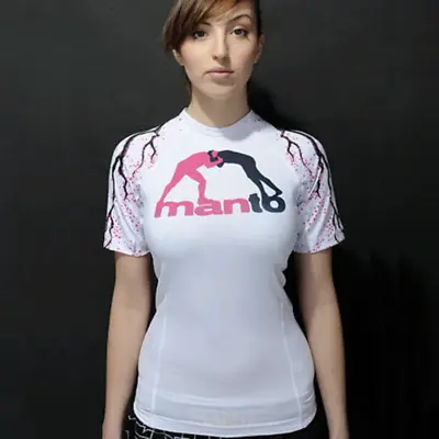 MANTO  SAKURA  Short Sleeve RASHGUARD BJJ No-Gi Grappling T Shirt Women L-XL • £39.99