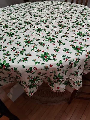 Vintage Handmade CHRISTMAS TABLECLOTH • $22.50