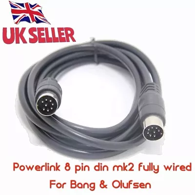 POWERLINK 8 Pin DIN FULLY WIRED Speaker Cable 4 Bang & Olufsen B&O BeoLab 2 Mts  • £14