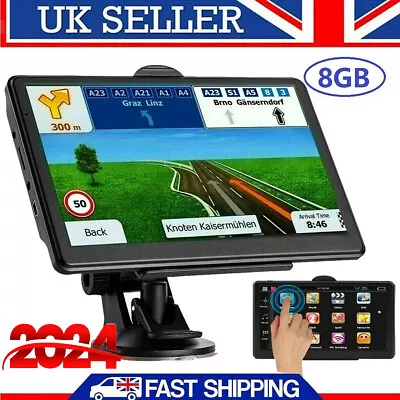 7'' Touch Screen Car Truck Sat Nav GPS Navigation 8GB Free Lifetime UK&EU Maps A • £38.65