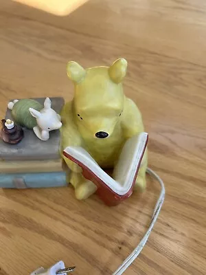 Disney Classic Pooh Small Lamp Pooh Piglet Reading Books Electric Plug-in • $38.95