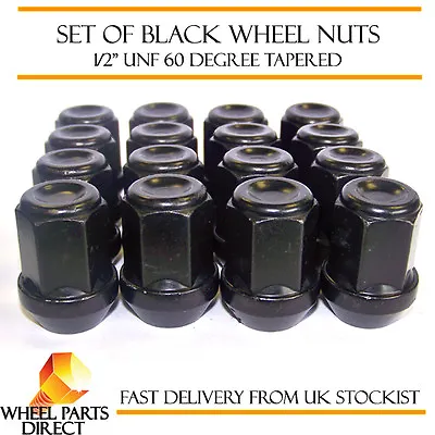 Alloy Wheel Nuts Black (16) 1/2  UNF Tapered For MG MGB 1966-1980 • $23.99