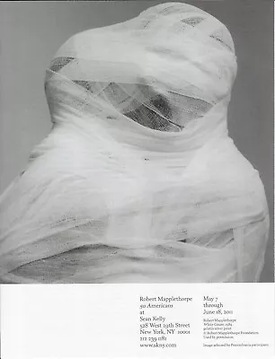 ROBERT MAPPLETHORPE C1984 White Gauze Art Gallery Exhibit Print Ad~2011 • $7.75