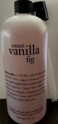 Philosophy Sweet Vanilla Fig 3-in-1 Shower Gel Shampoo Bubble Bath 32 Oz Sealed • $28.95