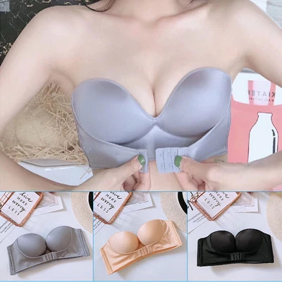 £8.34 • Buy Women Girls Strapless Front Buckle Bra Push Up Sexy Lingerie Backless Underwear