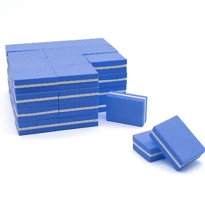 50pc Nail Buffer Block Mini Buffers For Nails Blue Sanding Block 100/180 Grit • $11.85