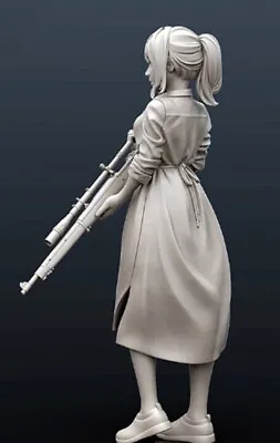 1/35 Resin Figure Model Kit Modern Sexy Sniper Girl Gunner Killer Gun Unpainted • $12.87