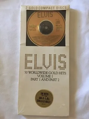 ELVIS 50 Worldwide GOLD Hits Vol Long Box 2 GOLD CD Set 1988 Sealed Don Wardell • $54.99