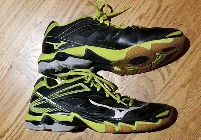 Mizuno Womens 10 Wave Lightning RX3 Indoor  Volleyball Shoes Black Green  • $34.99