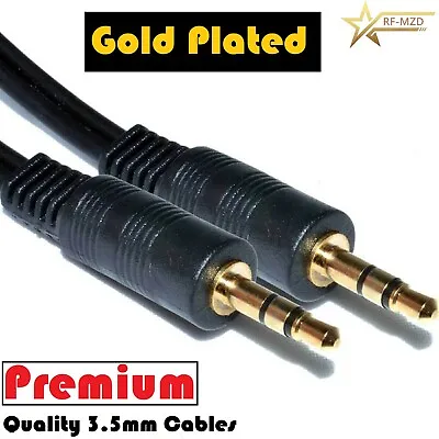 Aux Cable Audio Lead 3.5mm Jack To Jack Stereo Male For PC Phone Car 20cm To 20m • £1.99