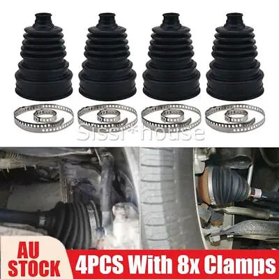 4pcs Silicone CV Drive Shaft Boot Kits/Universal Round Clamp Replacement Set • $36.95