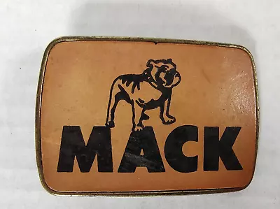 Vintage Mack Truck Bulldog Belt Buckle Brass Vinyl? Or Leather? • $25.97