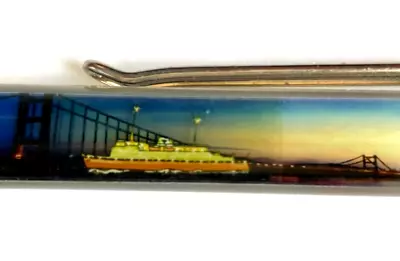 Hong Kong Floaty Pen Moving Boat Ship Sunset Sunrise Dragon Art Vintage Floating • $23.99