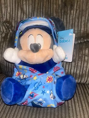 Disney Cruise Baby Mickey Mouse Soft Plush Toy Disney Store In Blanket BNWT RARE • £32.99