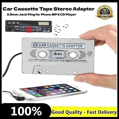 CAR AUDIO TAPE CASSETTE ADAPTER IPHONE IPOD MP3 CD RADIO NANO 3.5mm JACK AUX • £2.16