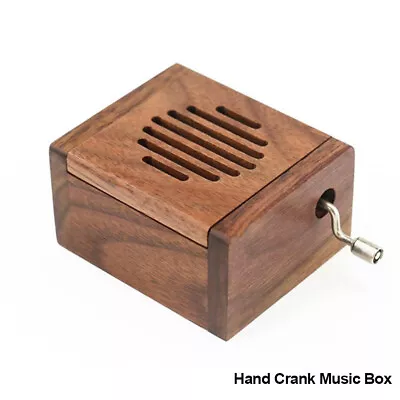 Vintage Walnut Hand Crank Music Box Xmas Birthday Gift Present 40 Tunes Option • £21.59