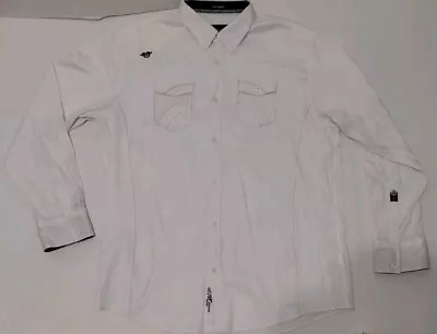 ROAR Signature White Long Sleeve Polyester Cotton Button Up Mens Size 2XL • $19