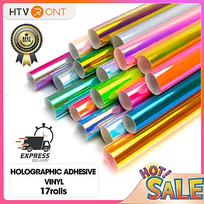 12''x5ft Holographic Vinyl Roll Permanent Self-Adhesive Vinyl Outdoor Sticker • $3.49