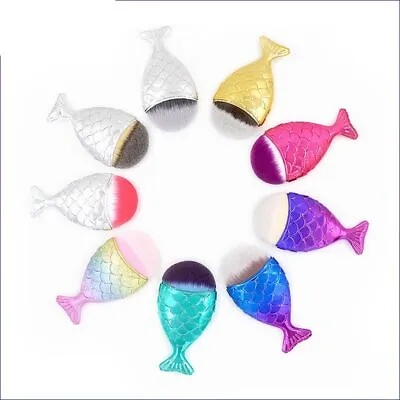 3Pcs/Set Mermaid Shape Face Blush Powder Brush Liquid Foundation Brush  Cosmetic • $14.53