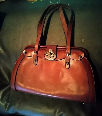 John Romain Purse Brown Leather Doctors Bag Vintage 1969 • $95
