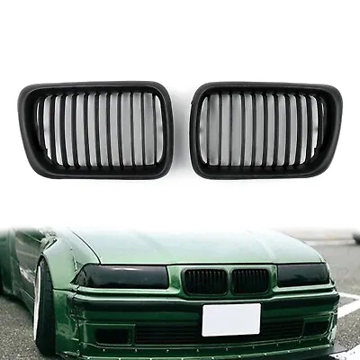 Matt Black Front Kidney Grill Mesh Grille For BMW E36 1997-1999 3 Series #9 • $32.65