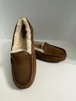 UGG Ansley Chestnut Suede Fur Slippers Womens Size 10 NEW • $69.99
