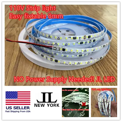 Ultrathin 110V LED Strip Light Waterproof Dimmerable.No Powersupply Needed! • $9.99